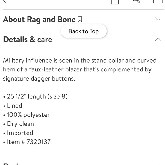 Rag and Bone military faux leather jacket - Picture 7 of 7